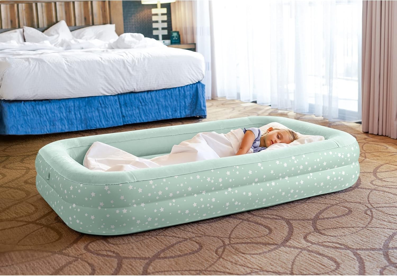 Inflatable Toddler Travel Bed with Pump & Carry Bag – Foldable, Durable, Kids