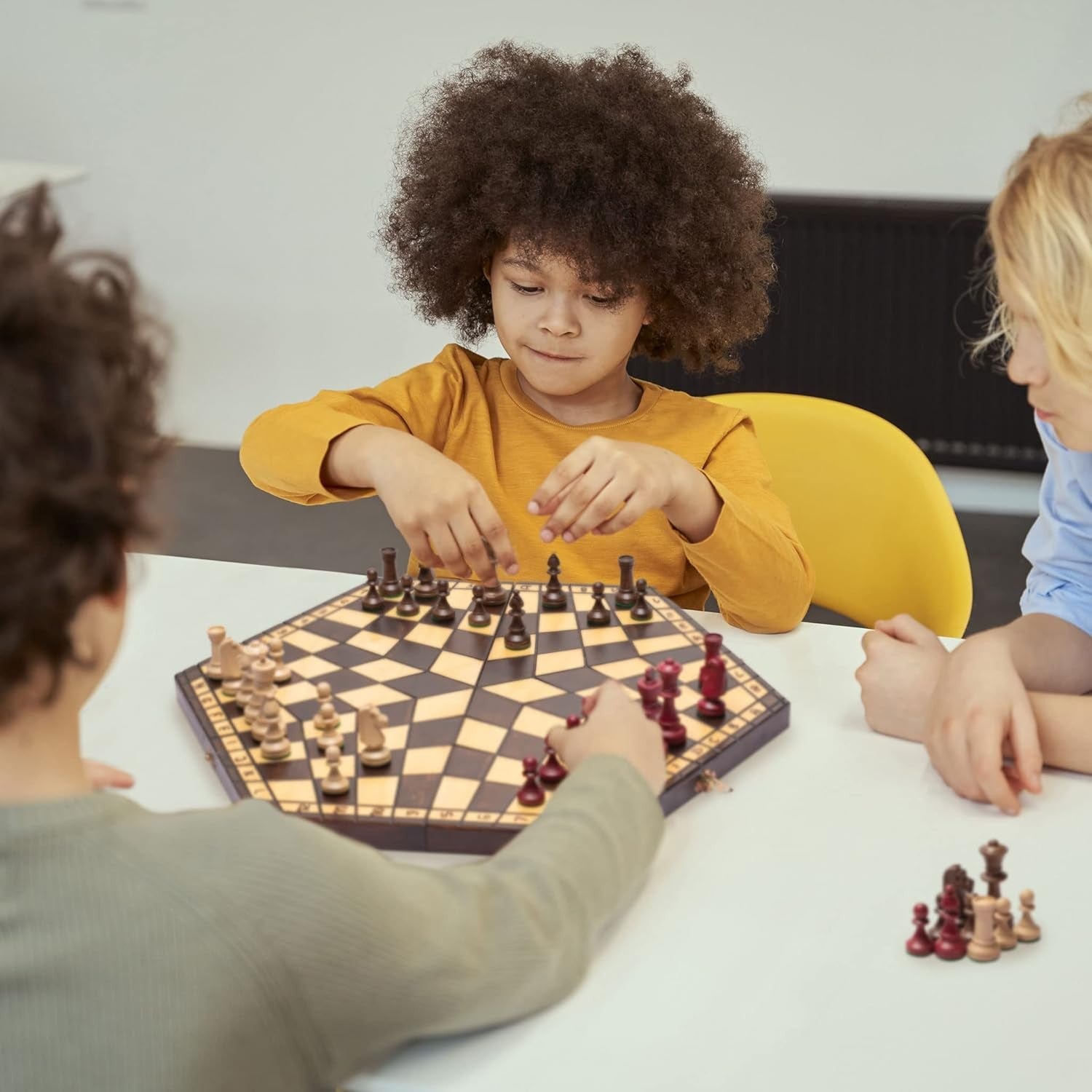 Three Player Chess Set 54cm • Wooden Foldable Board • Handcrafted Pieces