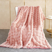 Luxury Thick Plush Fleece Throw Blanket Soft Warm Sofa Bed Pink 100x160cm