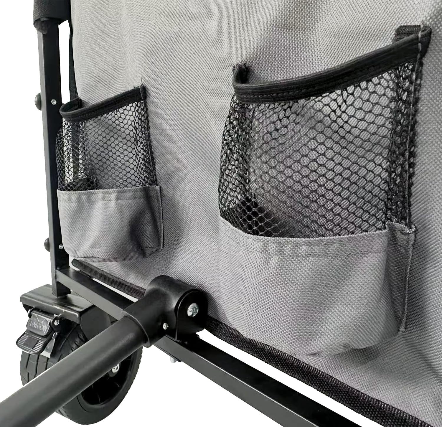 Grey Heavy Duty Folding Wagon Wide Wheel Camping Garden Beach Trolley 330lb