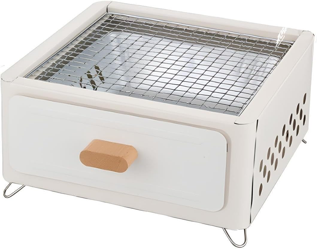 Portable Tabletop Charcoal Grill Stainless Steel Compact BBQ Oven for Camping