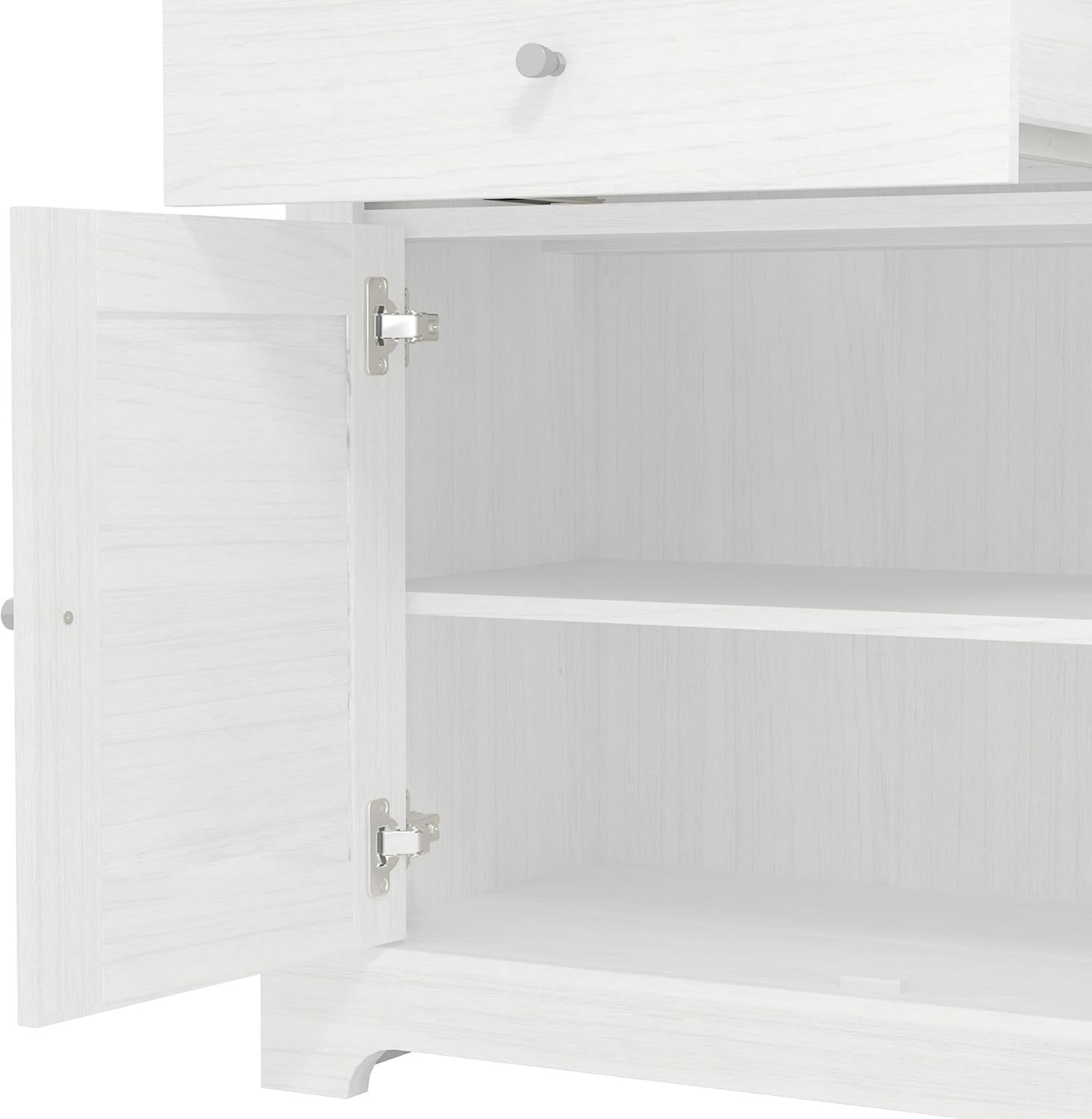 White Storage Sideboard Cabinet 3 Doors 2 Drawers Living Room Organizer