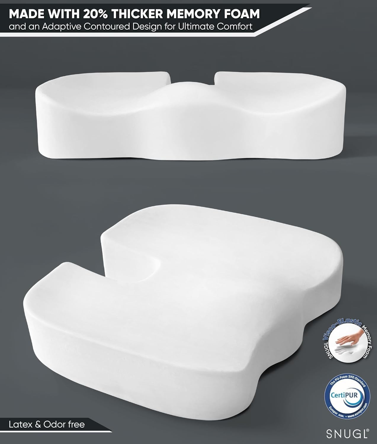 Memory Foam Coccyx Seat Cushion Tailbone Pain Relief Office Car Chair
