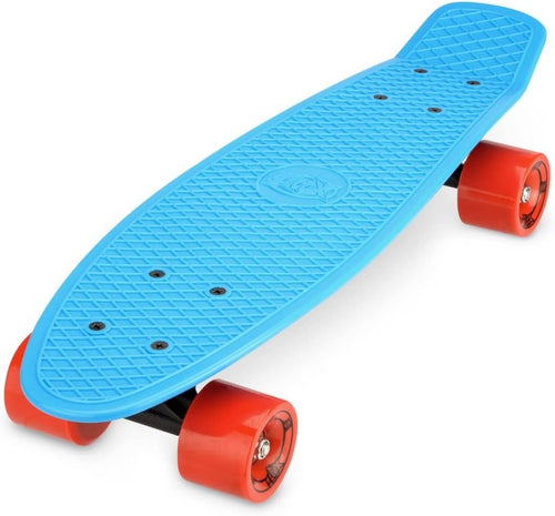 Kids 22" Retro Cruiser Skateboard Plastic Deck Mini Skate Beginner Board