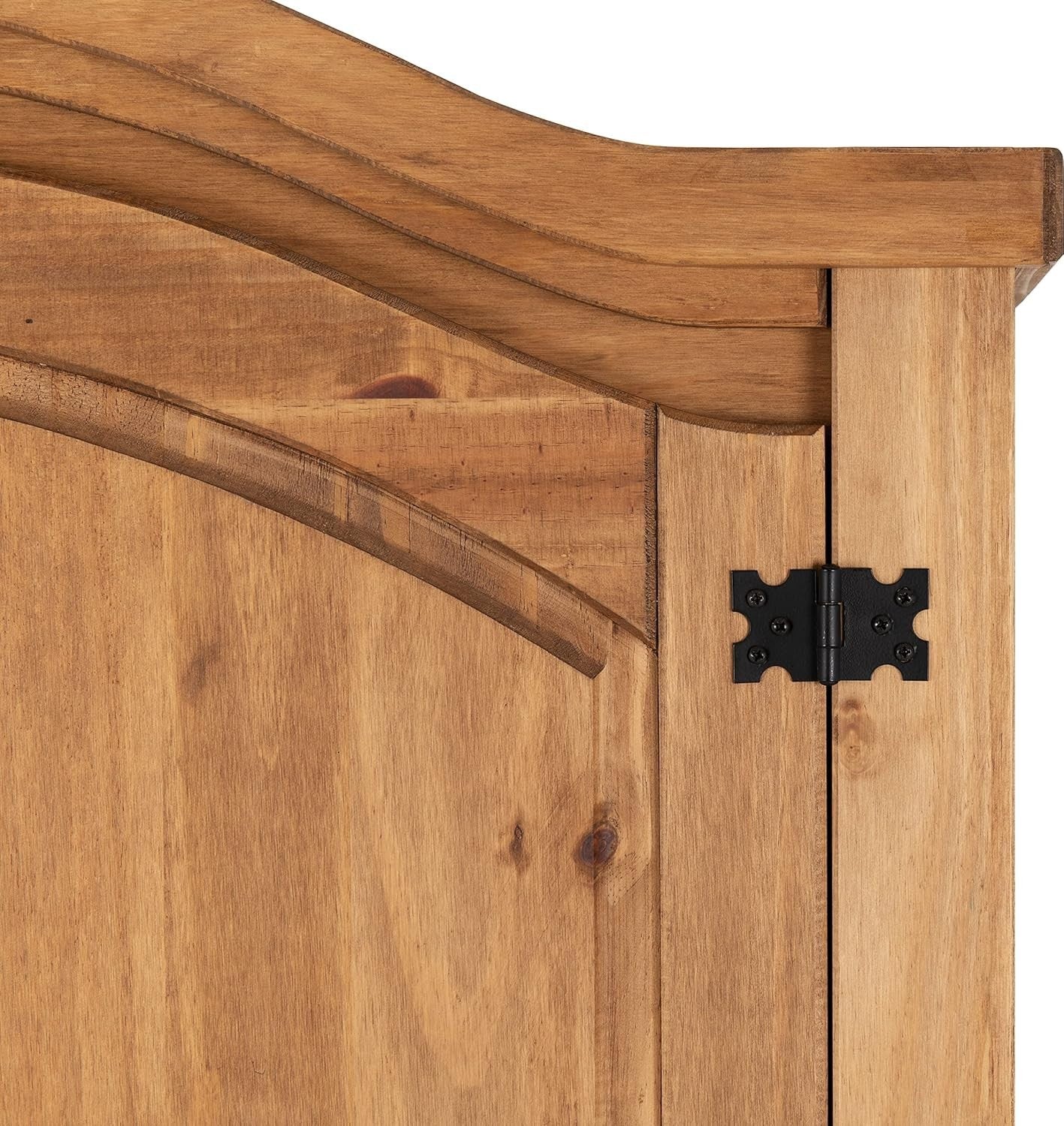 Spacious 4 Door Rustic Pine Wardrobe with Metal Handles & Hinged Doors