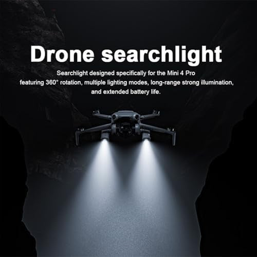 Drone Dual Searchlight for Mini 4 Pro – 360° Rotating Night Light, 4 Modes
