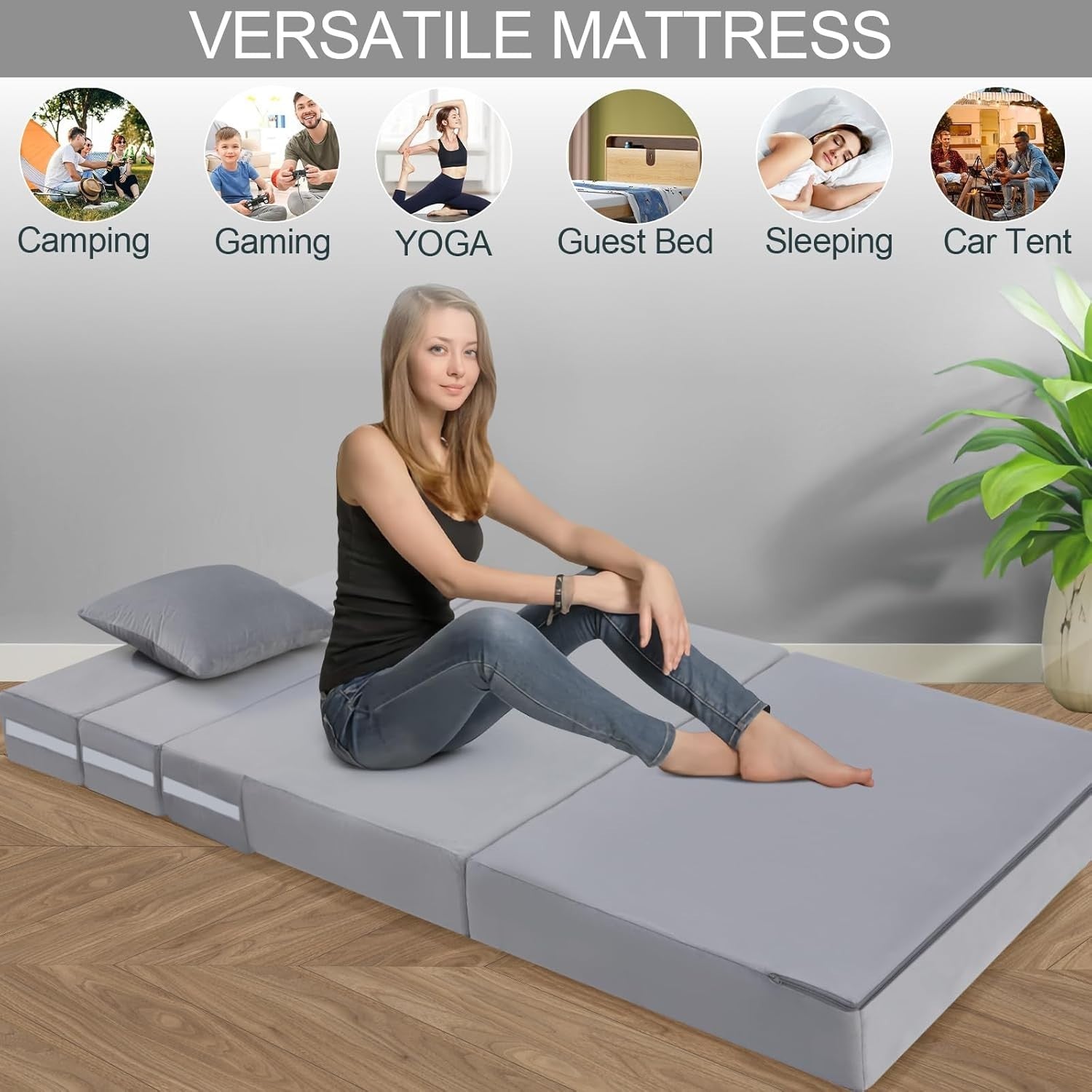 Fold Out Sofa Bed Double Futon Floor Chair Guest Mattress 12cm Thick