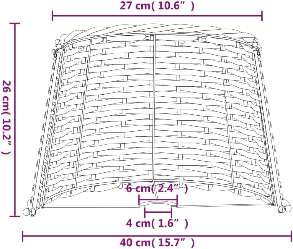 Natural Wicker Drum Lampshade 40cm Ceiling Table Light Shade E27