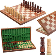 60cm XXL Luxury Inlaid Wooden Chess Set – Handcrafted Board & Tall Weighted Piec