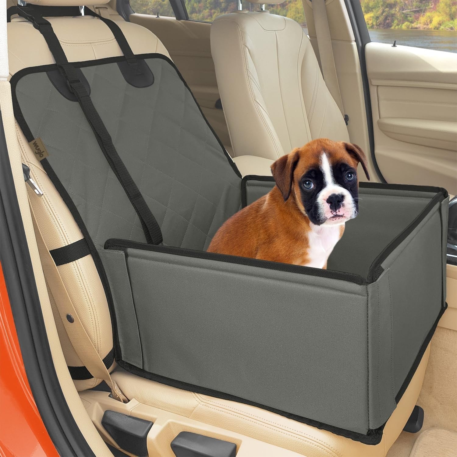 Extra Stable Dog Booster Car Seat Waterproof Travel Bed 12kg Grey