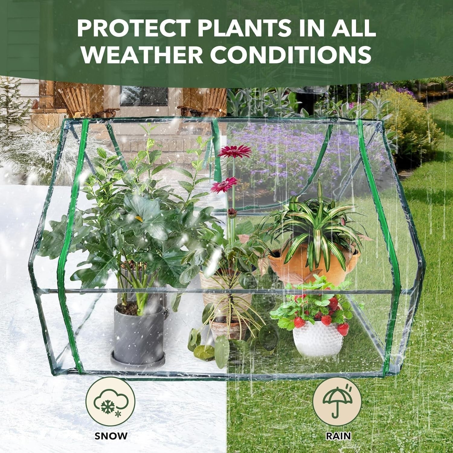 Large Mini Greenhouse Cold Frame Dual Door Plant Shelter Polycarbonate