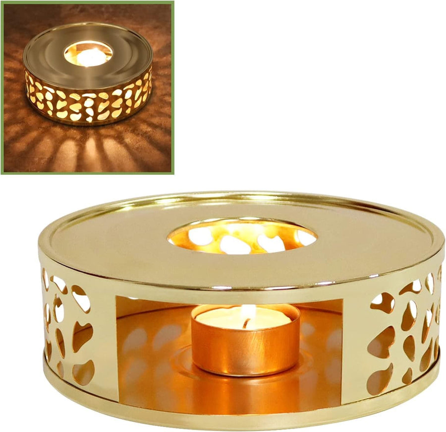 Stainless Steel Teapot Warmer Candle Holder Tea Coffee Heater