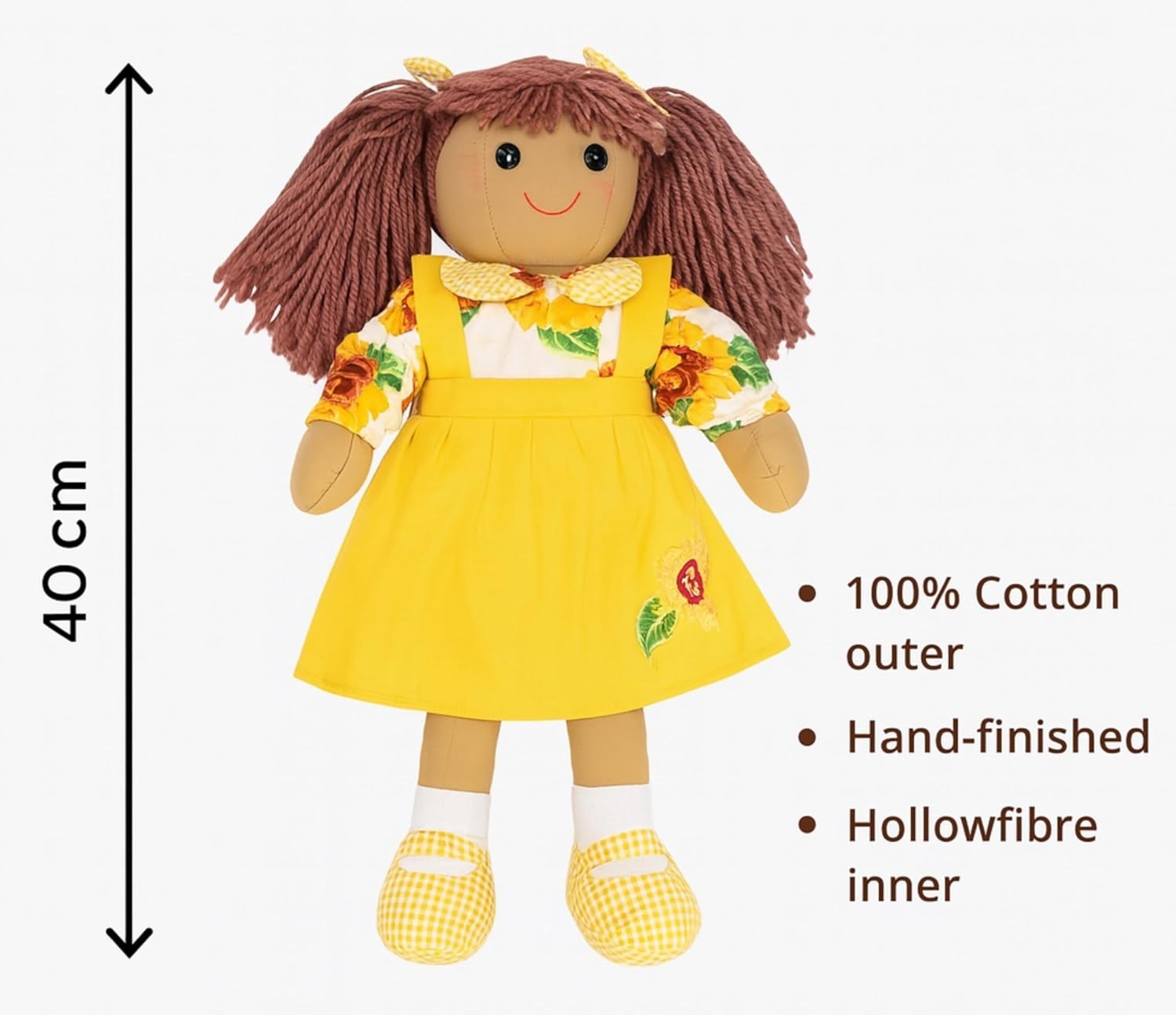 40cm Personalised Sunflower Rag Doll Soft Keepsake Baby Gift Girls