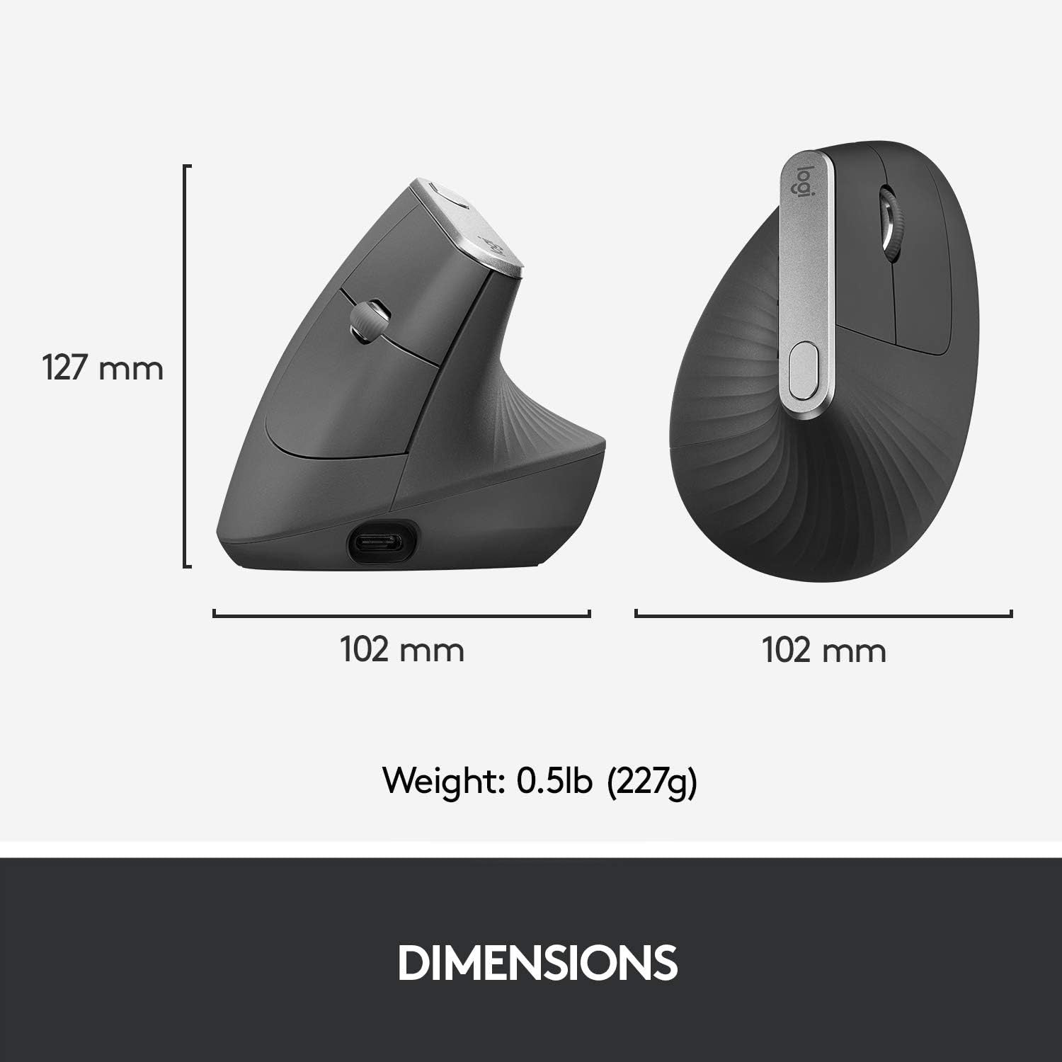 Vertical Ergonomic Wireless Mouse 4000 DPI Multi-Device Bluetooth USB PC Mac