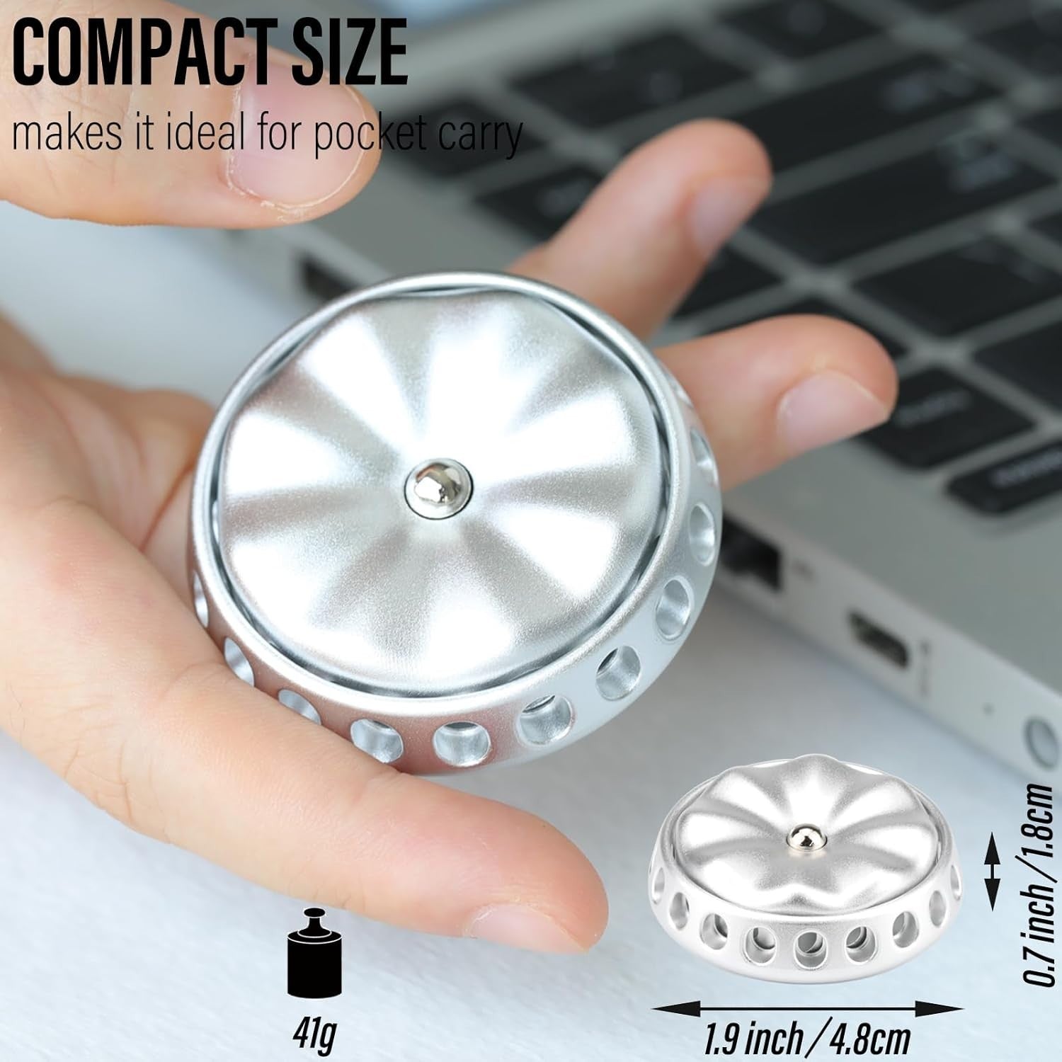 Silent Silver Flower Metal Fidget Spinner DIY Desk Coin Slider