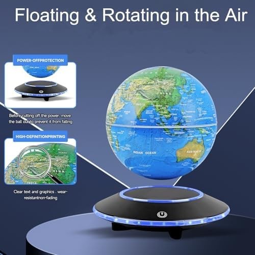 Colorful Magnetic Levitating Globe 7-Color Floating LED Desk Night Light