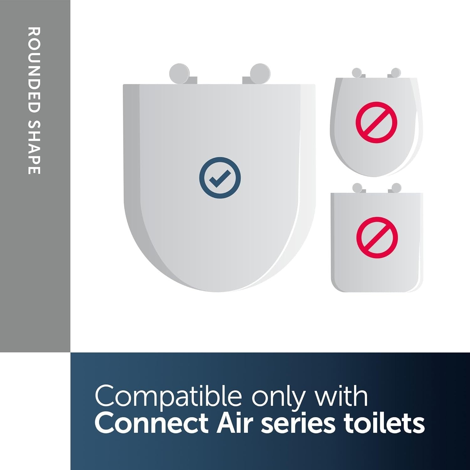 Connect Air Toilet Seat Round White Slim UV Resistant Durable Duroplast