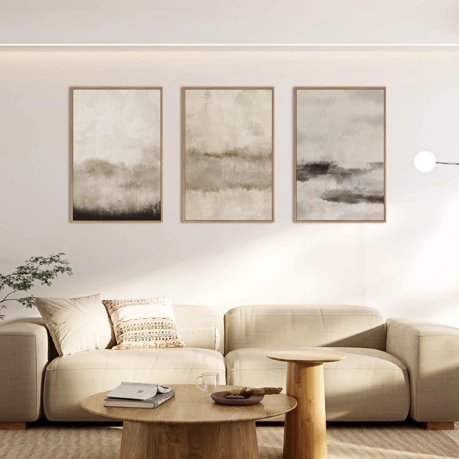 3 Panel Abstract Mountain Canvas Wall Art 30x40cm Framed Set
