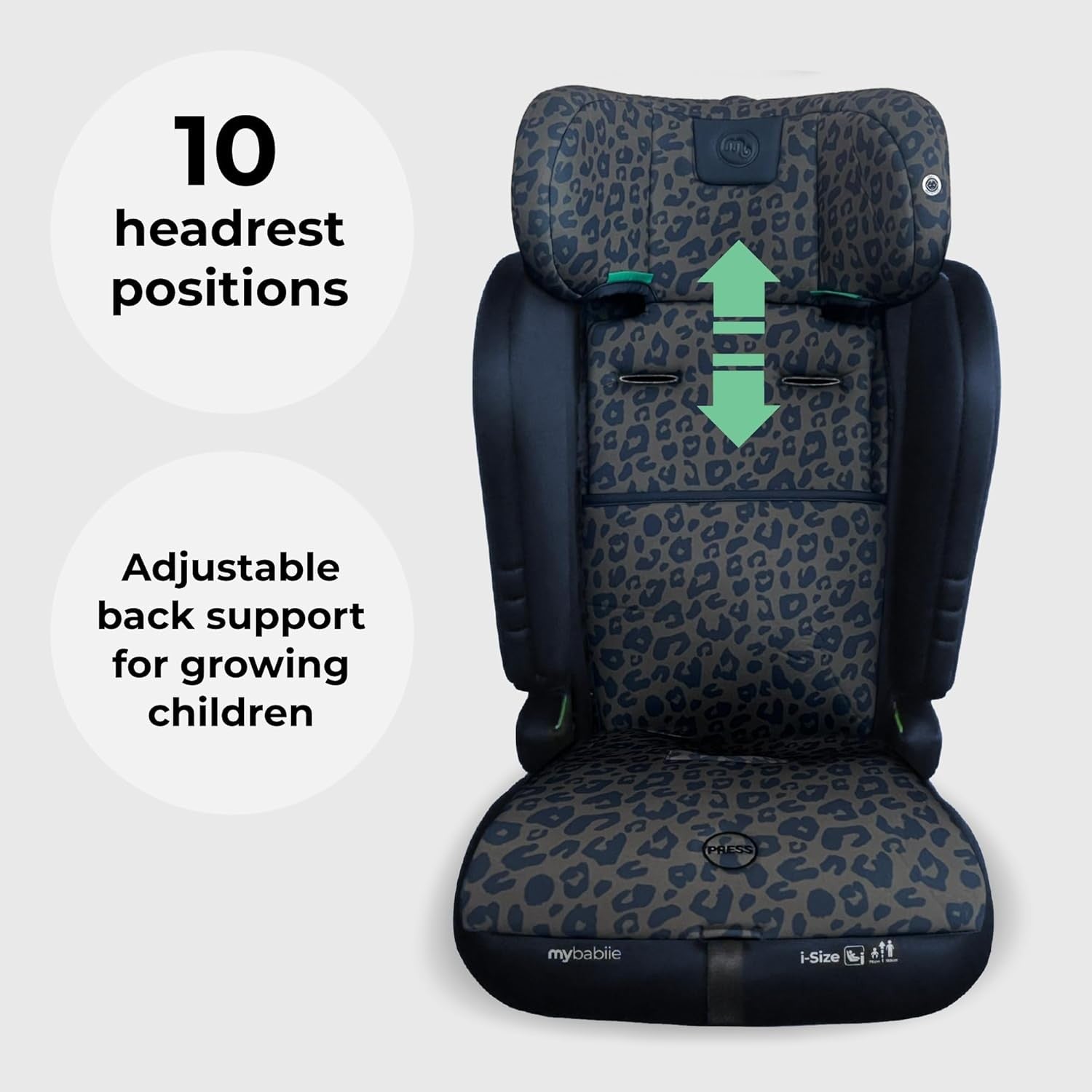 i-Size R129 Toddler Booster Car Seat 5-Point Harness 76–150cm