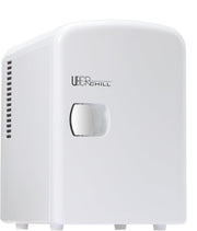 4L Mini Fridge Portable White Retro Cooler Heater AC/DC Use