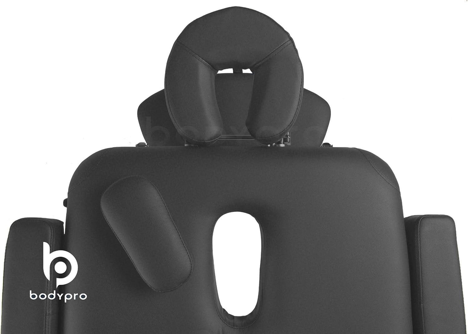 Deluxe Liftback Massage Table 7cm Foam w/ Face Cradle Side Arms Shelf Black