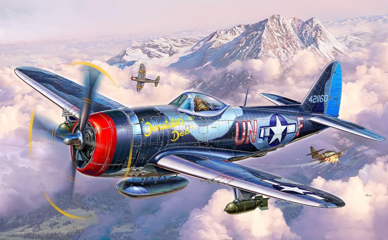 1:72 WWII Fighter Jet Model Kit Unpainted Build Set | P-47M Thunderbolt