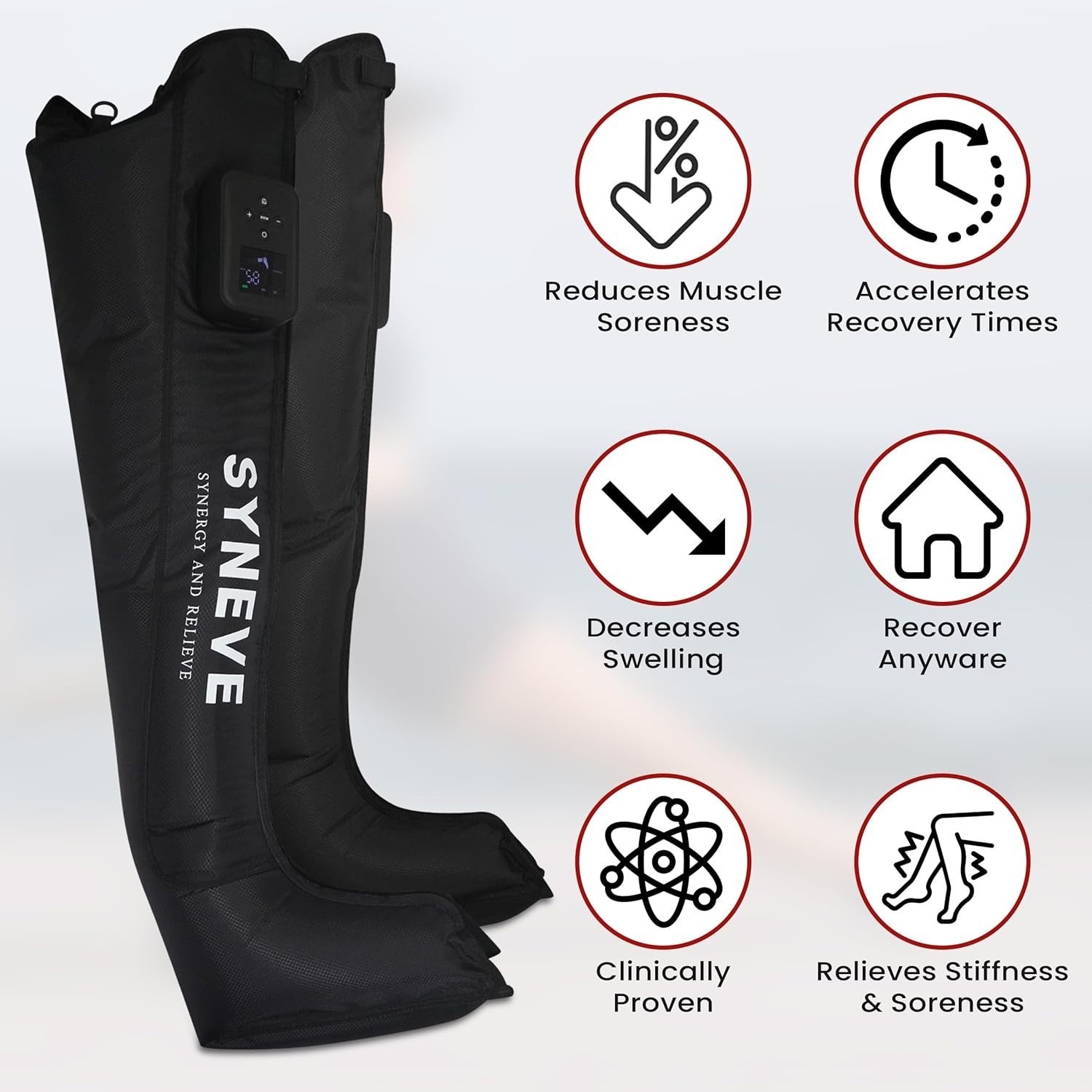 Wireless Air Compression Leg Massager Boots Recovery Circulation Therapy System
