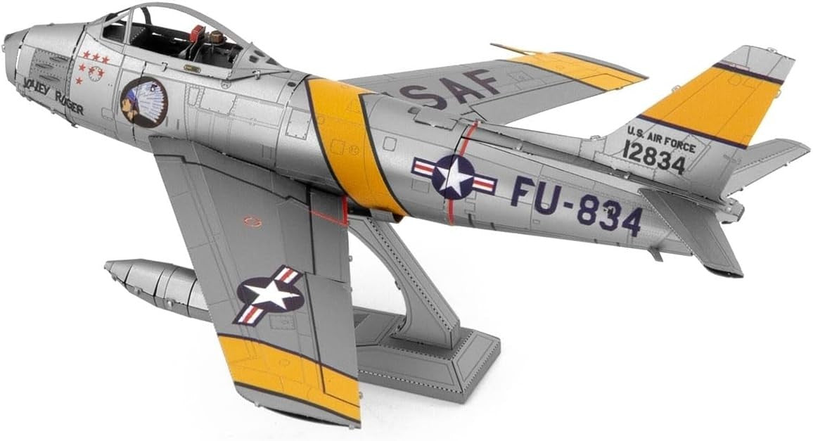 3D Metal F-86 Sabre Aircraft Model Kit – No Glue, Detailed, Easy Assembly