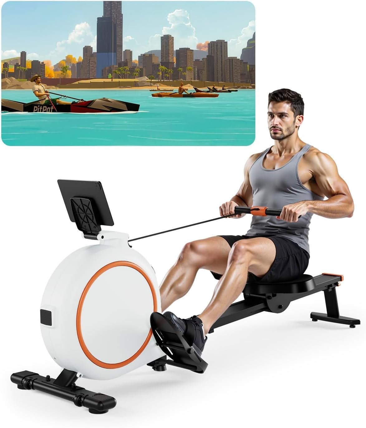 32-Level Magnetic Rowing Machine Quiet Belt Drive Home Gym Rower LCD App Track