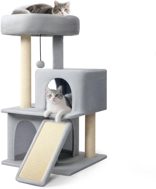 Small Cat Tree 90cm Cat Tower with Condo Scratch Posts Compact Indoor