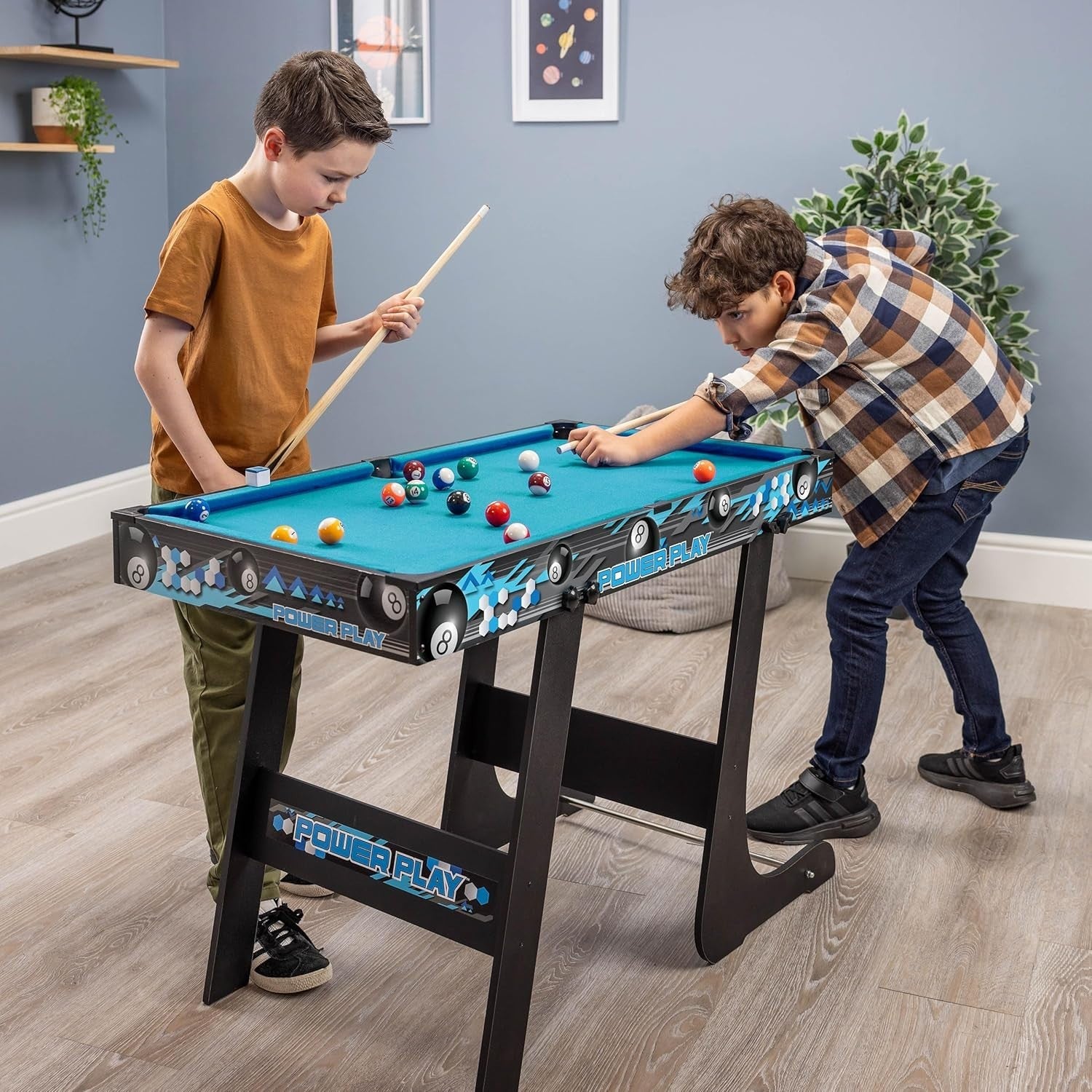 3FT Folding Pool Table Mini Billiards Game Compact Wood Set Kids Adults