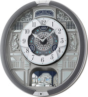 Silent Musical Wall Clock Traditional Design with Marionette Motion Decor