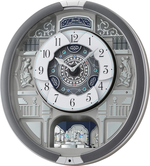 Silent Musical Wall Clock Traditional Design with Marionette Motion Decor