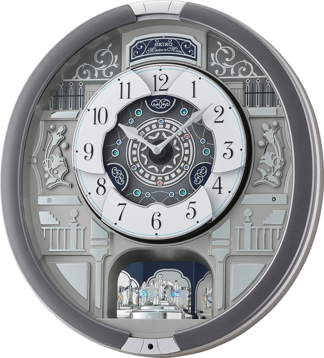 Silent Musical Wall Clock Traditional Design with Marionette Motion Decor