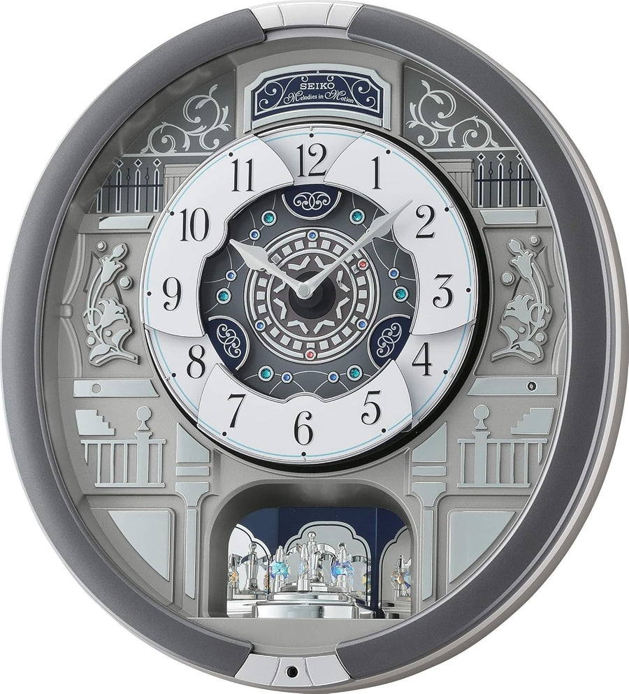 Silent Musical Wall Clock Traditional Design with Marionette Motion Decor