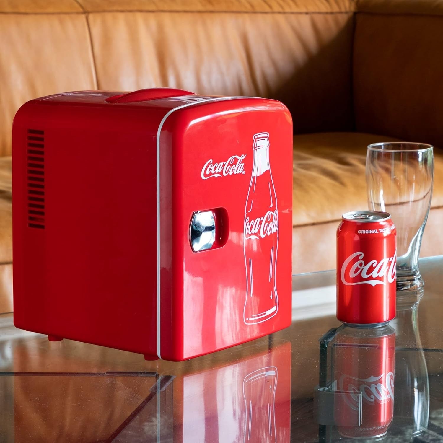 4L Mini Fridge Portable Coca-Cola Cooler Bedroom Office Dorm Red