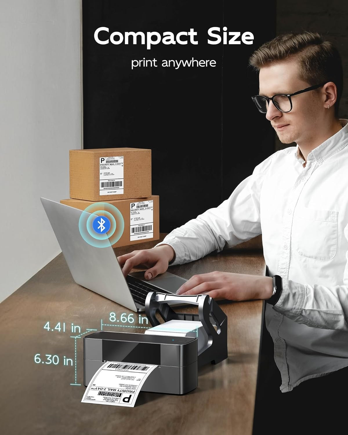 4x6 Thermal Shipping Label Printer Bluetooth Postage
