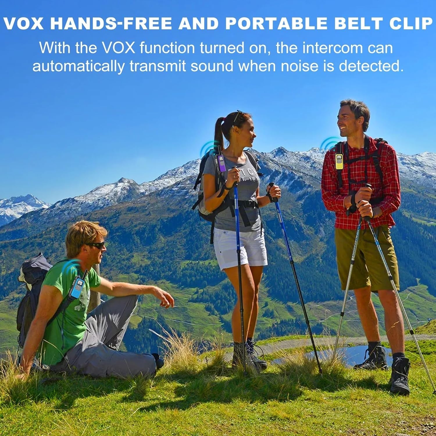 Rechargeable Walkie Talkies 2 Pack Long Range 5KM VOX 16 Channel Radio