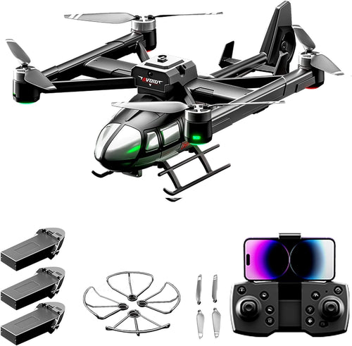 Brushless Drone with 720P Dual Camera, 5-Side Obstacle Avoidance, 3 Batteries
