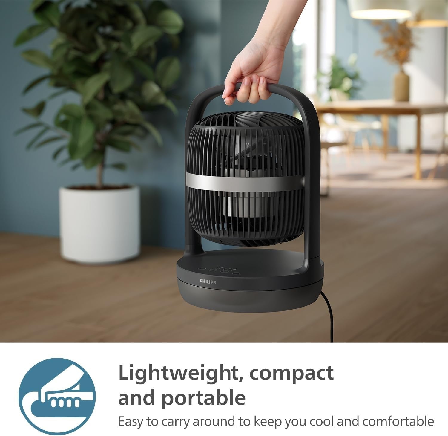 Ultra Quiet Oscillating Desk Fan – 23dB 3-Speed Air Circulator 180° Tilt Timer