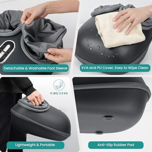 Foot Massager with Heat, Shiatsu Deep Kneading & Air Compression Therapy