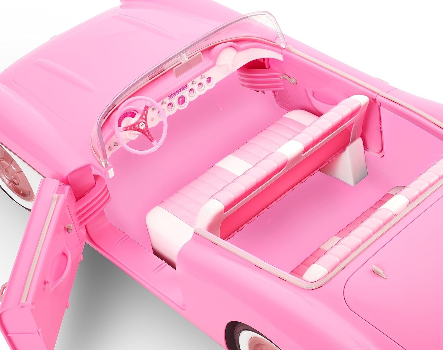 Pink Vintage Convertible Doll Car Whitewall Tires Trunk Storage