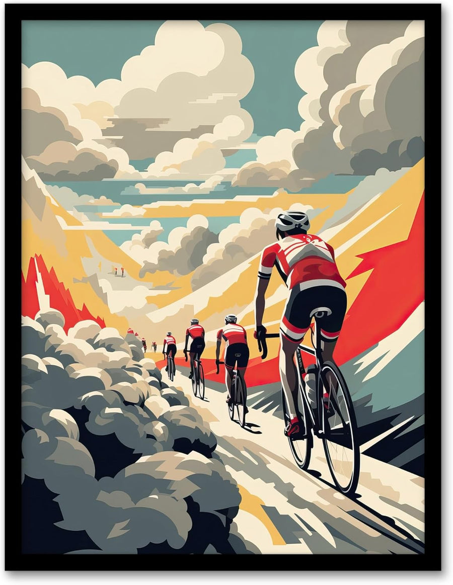 Cycling Wall Art Framed A4 Paris Roubaix Road Race Print