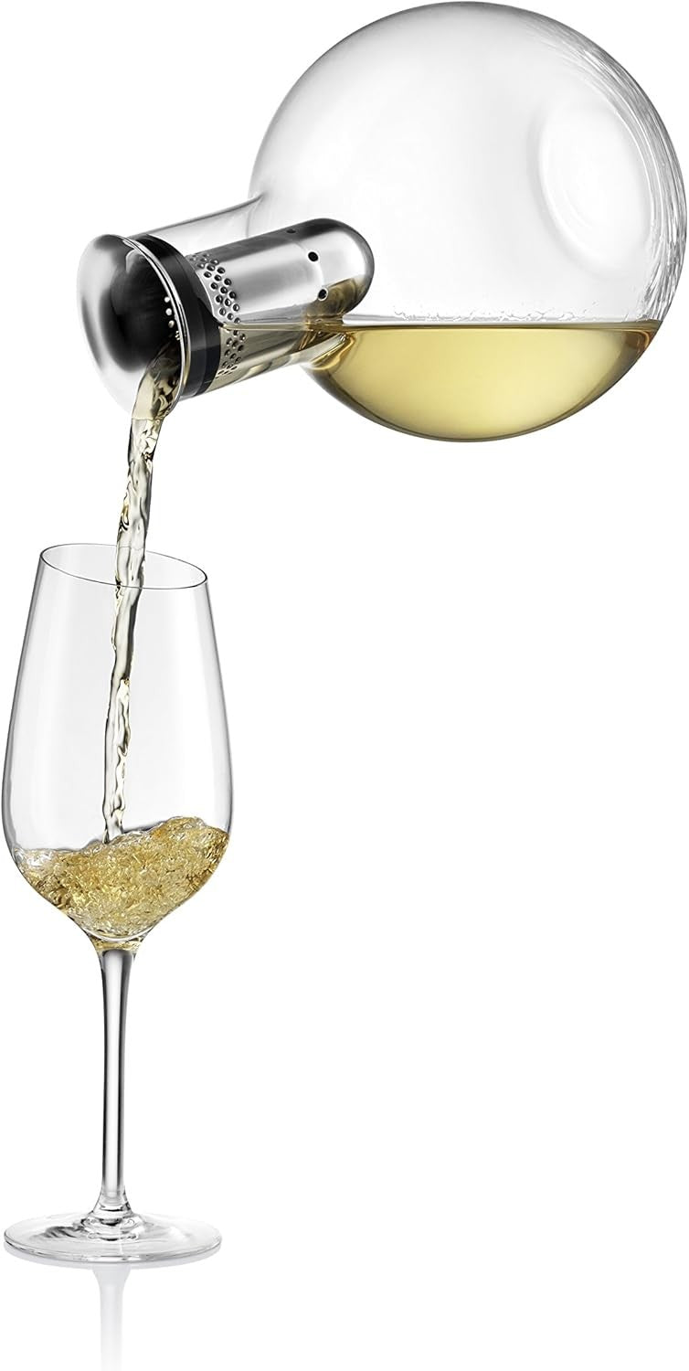 Chilled Wine Decanter With Cooling Base Glass Carafe 750ml Bar Table