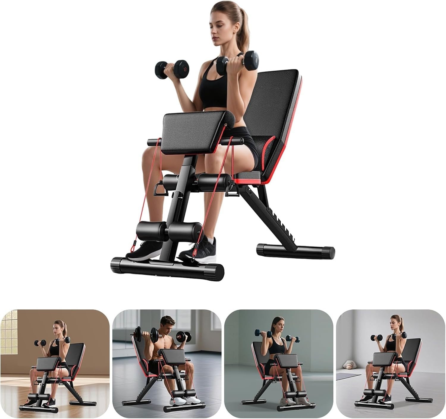 Adjustable Folding Weight Bench 7 Position Home Gym Sit Up Press