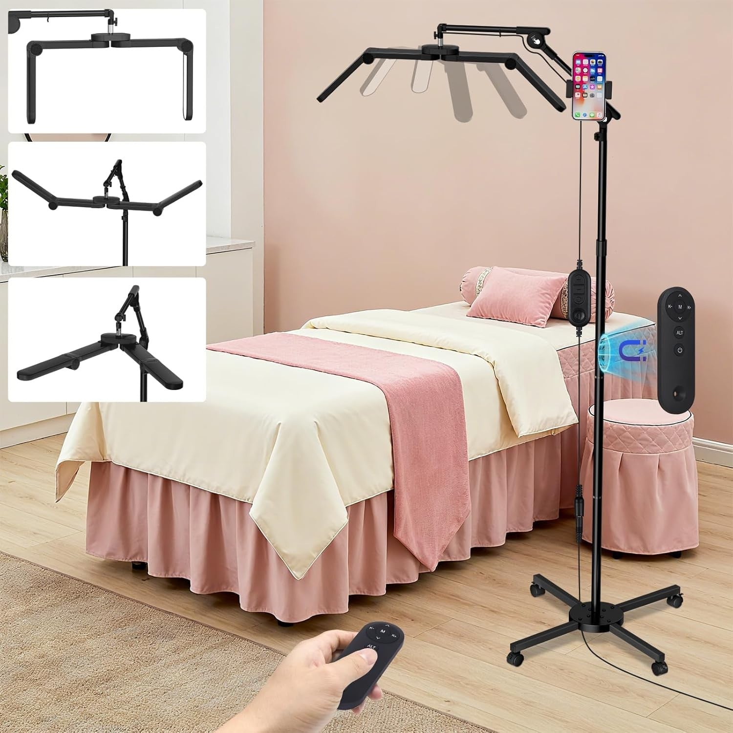 40W Foldable Square Lash Light LED Beauty Lamp Remote Dimmable