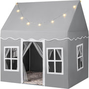 Grey Kids Castle Play Tent Star Lights Large Indoor Fairy House