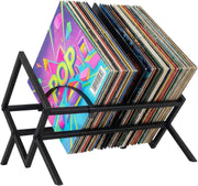 Vinyl Record Storage Rack Metal LP Album Display Stand Holder Black