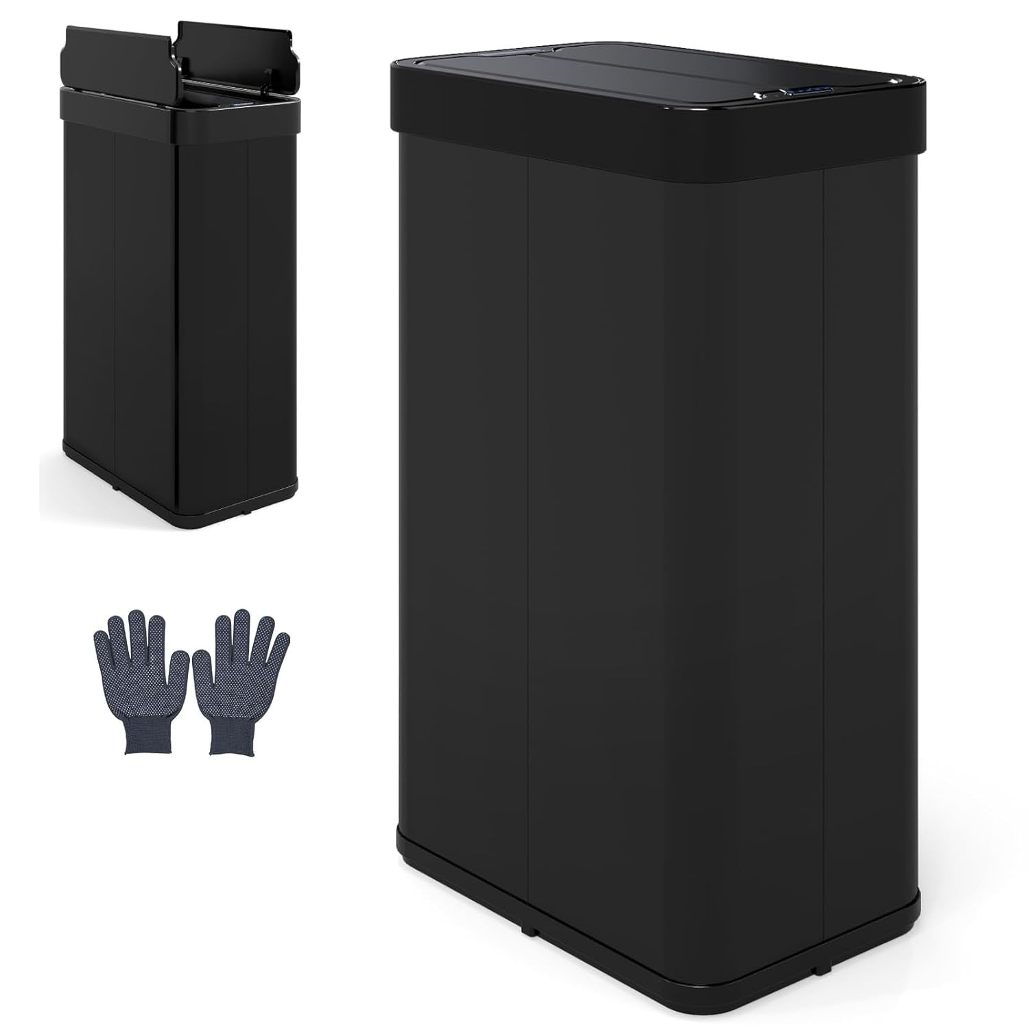 60L Sensor Kitchen Bin Touchless Stainless Steel Soft Close Black