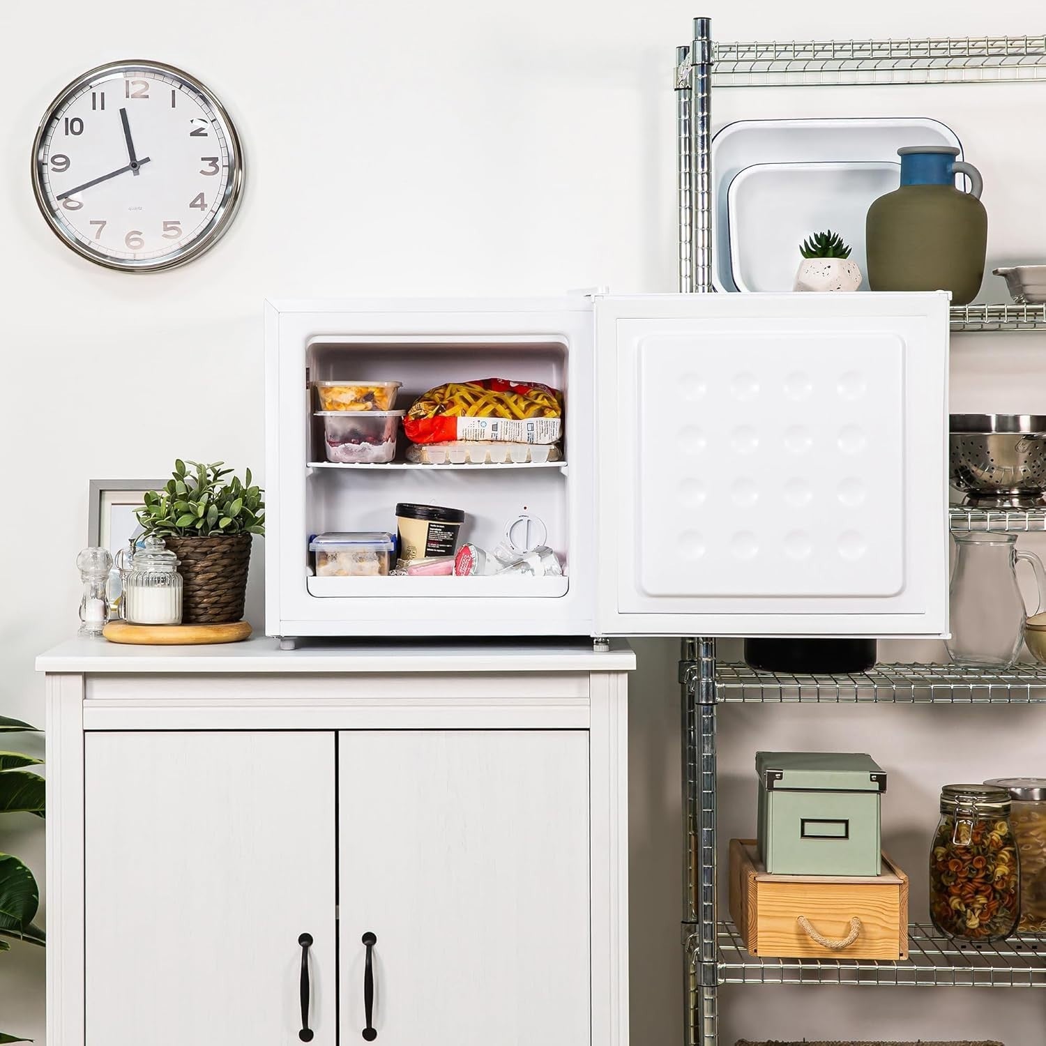 Mini Freezer 31L Tabletop Compact White Reversible Door Adjustable Feet